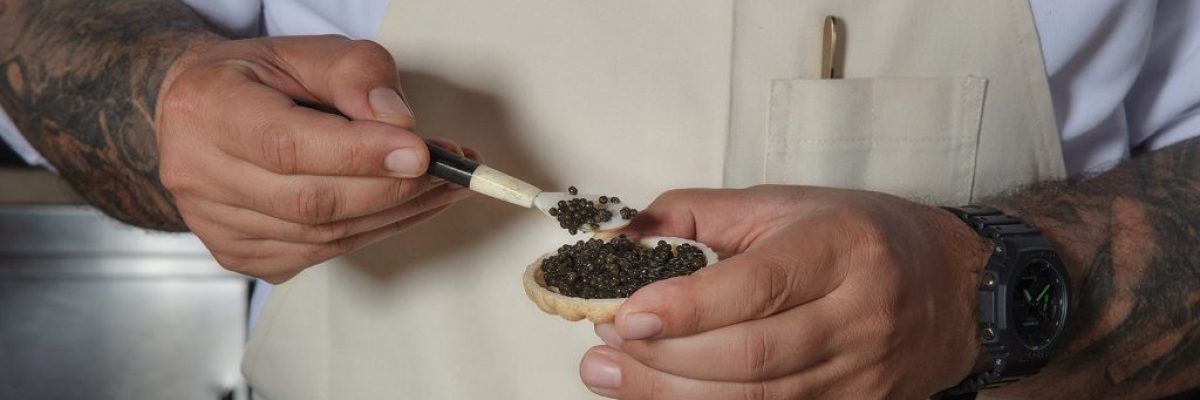Tarte com caviar